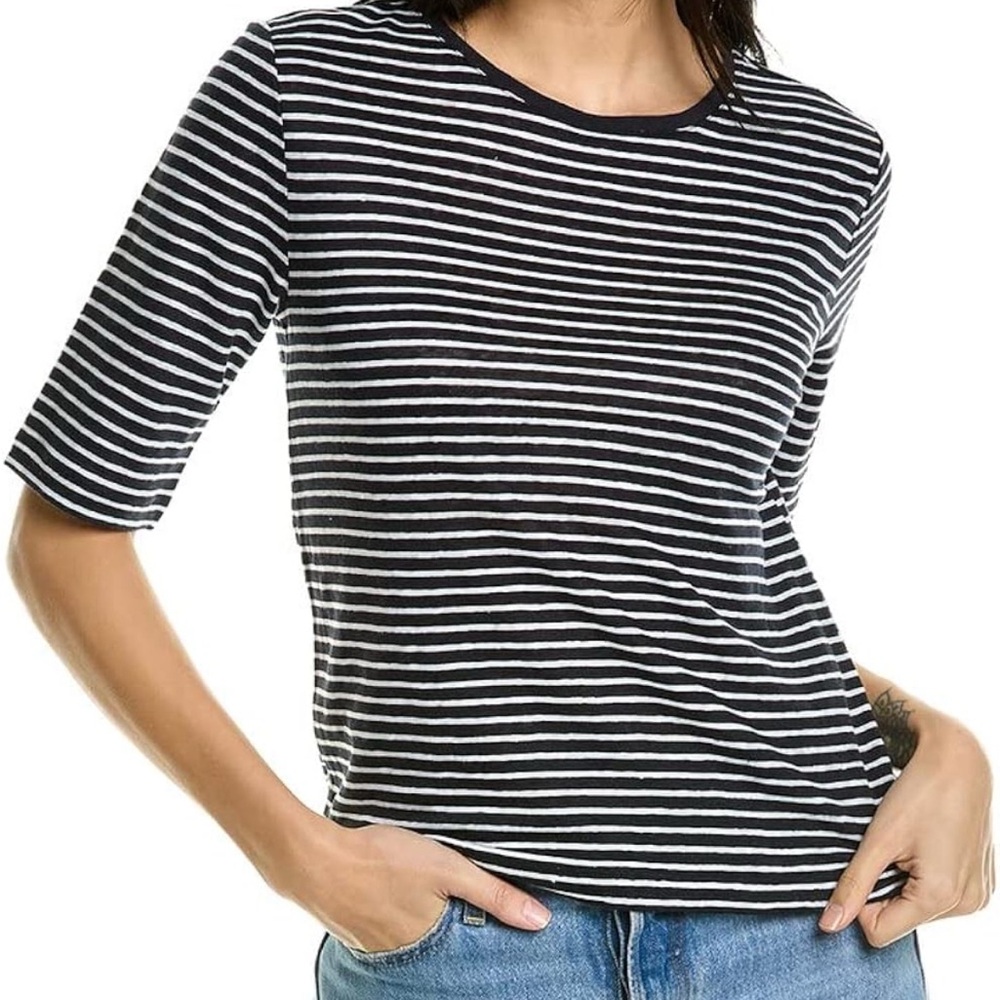 Navy and White Vince T shirt